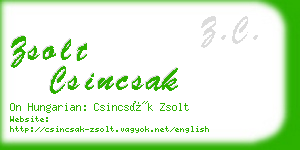 zsolt csincsak business card